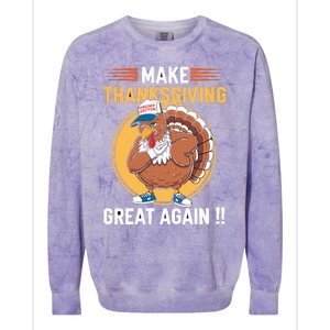 Make Thanksgiving Great Again Funny Turkey Day Colorblast Crewneck Sweatshirt