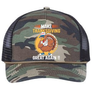 Make Thanksgiving Great Again Funny Turkey Day Retro Rope Trucker Hat Cap