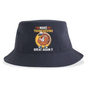 Make Thanksgiving Great Again Funny Turkey Day Sustainable Bucket Hat