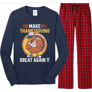 Make Thanksgiving Great Again Funny Turkey Day Long Sleeve Pajama Set