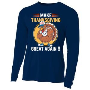 Make Thanksgiving Great Again Funny Turkey Day Cooling Performance Long Sleeve Crew