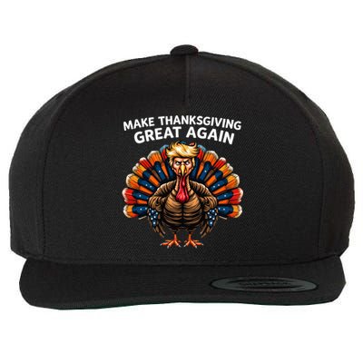 Make Thanksgiving Great Again Trump Turkey Great Gift Wool Snapback Cap