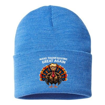 Make Thanksgiving Great Again Trump Turkey Great Gift Sustainable Knit Beanie