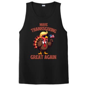 Make Thanksgiving Great Again Turkey Trump American Flag Great Gift PosiCharge Competitor Tank