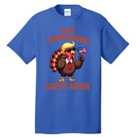 Make Thanksgiving Great Again Turkey Trump American Flag Great Gift Tall T-Shirt