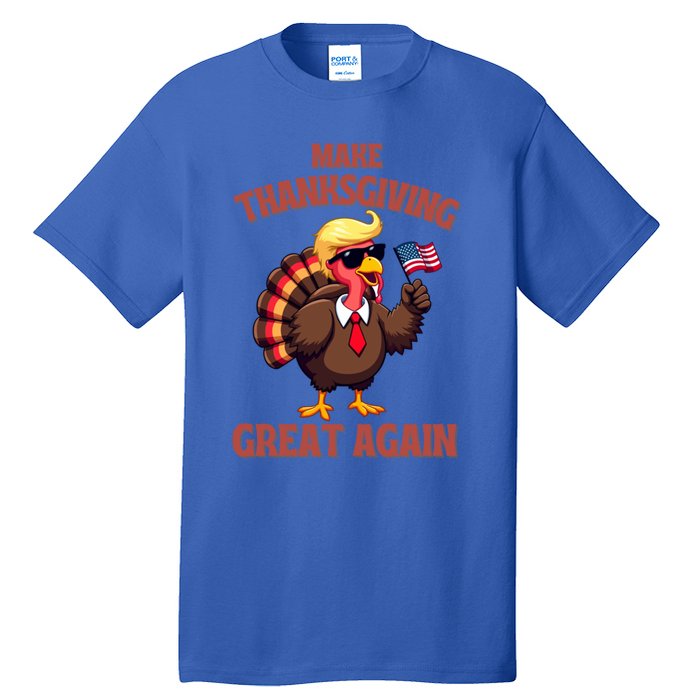 Make Thanksgiving Great Again Turkey Trump American Flag Great Gift Tall T-Shirt