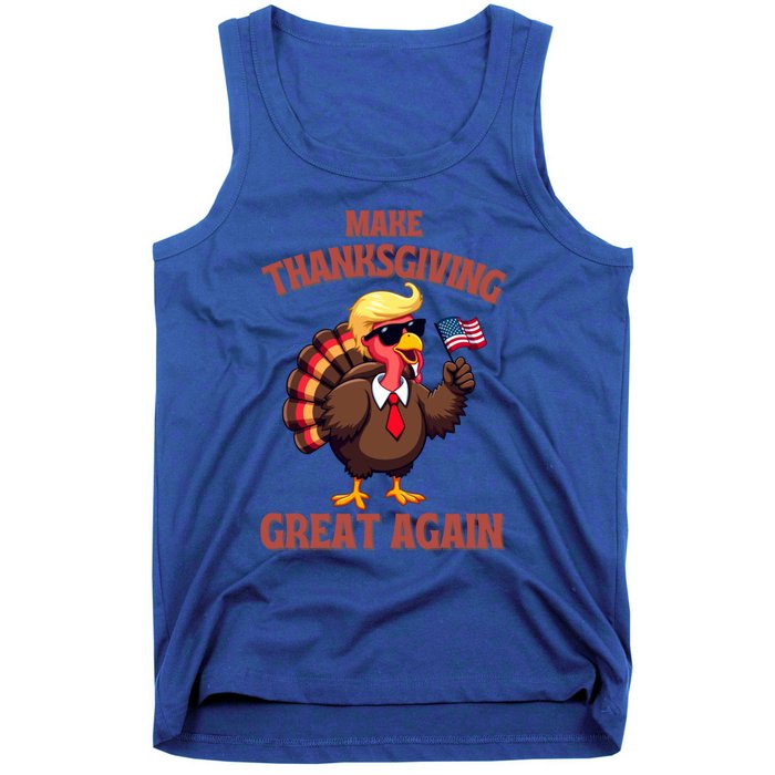 Make Thanksgiving Great Again Turkey Trump American Flag Great Gift Tank Top