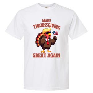 Make Thanksgiving Great Again Turkey Trump American Flag Great Gift Garment-Dyed Heavyweight T-Shirt