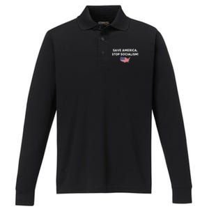 Marjorie Taylor Greene Wearing Save America Stop Socialism Performance Long Sleeve Polo