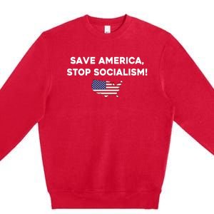 Marjorie Taylor Greene Wearing Save America Stop Socialism Premium Crewneck Sweatshirt