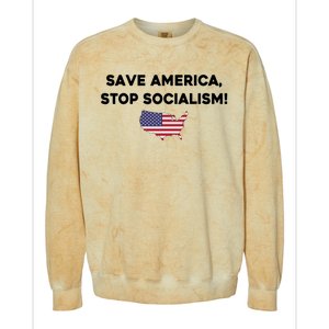 Marjorie Taylor Greene Wearing Save America Stop Socialism Colorblast Crewneck Sweatshirt