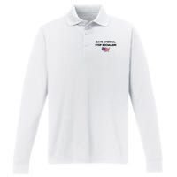 Marjorie Taylor Greene Wearing Save America Stop Socialism Performance Long Sleeve Polo