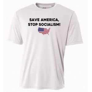 Marjorie Taylor Greene Wearing Save America Stop Socialism Cooling Performance Crew T-Shirt