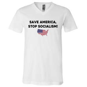 Marjorie Taylor Greene Wearing Save America Stop Socialism V-Neck T-Shirt