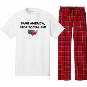 Marjorie Taylor Greene Wearing Save America Stop Socialism Pajama Set