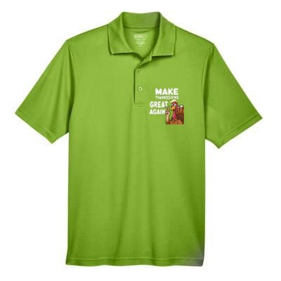 Make Thanksgiving Great Again Trump Turkey Funny Gift Men's Origin Performance Pique Polo