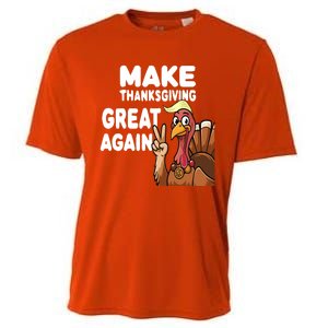 Make Thanksgiving Great Again Trump Turkey Funny Gift Cooling Performance Crew T-Shirt