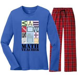 Math Teacher Gift Women's Long Sleeve Flannel Pajama Set 