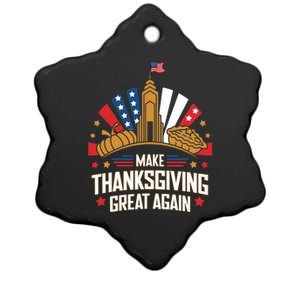 Make Thanksgiving Great Again Trump Turkey Funny Gift Ceramic Star Ornament