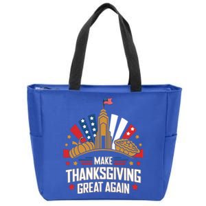 Make Thanksgiving Great Again Trump Turkey Funny Gift Zip Tote Bag