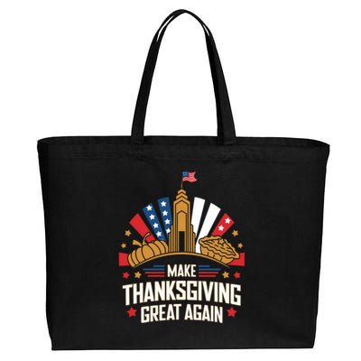 Make Thanksgiving Great Again Trump Turkey Funny Gift Cotton Canvas Jumbo Tote