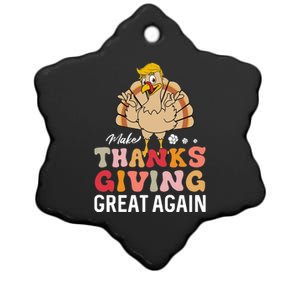 Make Thanksgiving Great Again Trump Turkey Gift Ceramic Star Ornament