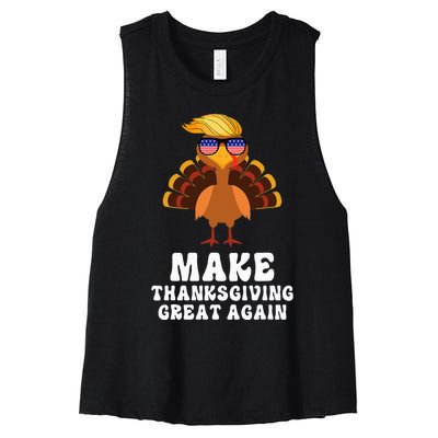 Make Thanksgiving Great Again Trump Holiday Turkey 2024 Women's Racerback Cropped Tank