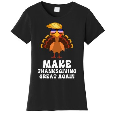 Make Thanksgiving Great Again Trump Holiday Turkey 2024 Women's T-Shirt