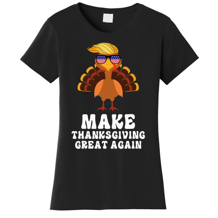 Make Thanksgiving Great Again Trump Holiday Turkey 2024 Women's T-Shirt