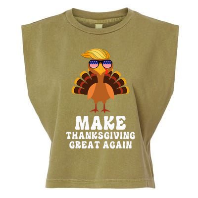 Make Thanksgiving Great Again Trump Holiday Turkey 2024 Garment-Dyed Women's Muscle Tee