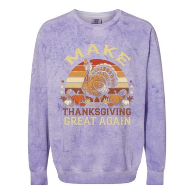 Make Thanksgiving Great Again Dabbing Turkey Trump American Colorblast Crewneck Sweatshirt