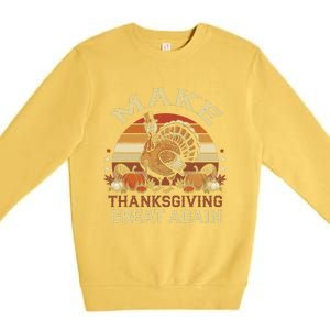 Make Thanksgiving Great Again Dabbing Turkey Trump American Premium Crewneck Sweatshirt