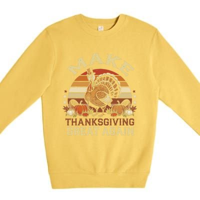 Make Thanksgiving Great Again Dabbing Turkey Trump American Premium Crewneck Sweatshirt