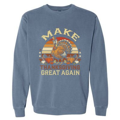 Make Thanksgiving Great Again Dabbing Turkey Trump American Garment-Dyed Sweatshirt