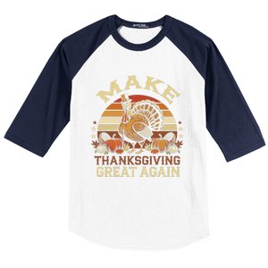 Make Thanksgiving Great Again Dabbing Turkey Trump American Baseball Sleeve Shirt