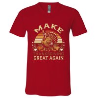 Make Thanksgiving Great Again Dabbing Turkey Trump American V-Neck T-Shirt