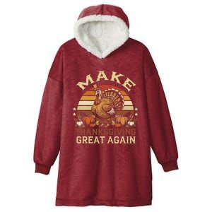 Make Thanksgiving Great Again Dabbing Turkey Trump American Hooded Wearable Blanket