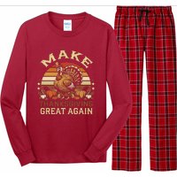 Make Thanksgiving Great Again Dabbing Turkey Trump American Long Sleeve Pajama Set