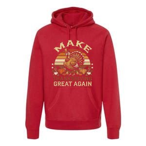 Make Thanksgiving Great Again Dabbing Turkey Trump American Premium Hoodie