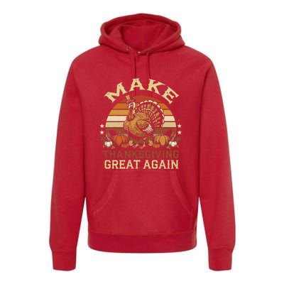 Make Thanksgiving Great Again Dabbing Turkey Trump American Premium Hoodie