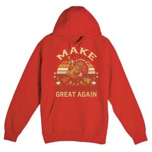 Make Thanksgiving Great Again Dabbing Turkey Trump American Premium Pullover Hoodie