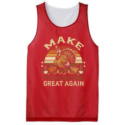 Make Thanksgiving Great Again Dabbing Turkey Trump American Mesh Reversible Basketball Jersey Tank