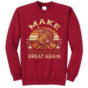 Make Thanksgiving Great Again Dabbing Turkey Trump American Tall Sweatshirt