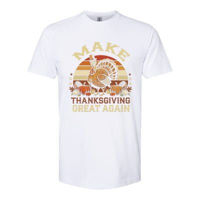 Make Thanksgiving Great Again Dabbing Turkey Trump American Softstyle CVC T-Shirt