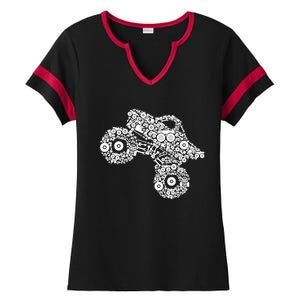 Monster Truck Girls Women Gift Ladies Halftime Notch Neck Tee