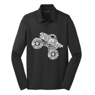 Monster Truck Girls Women Gift Silk Touch Performance Long Sleeve Polo