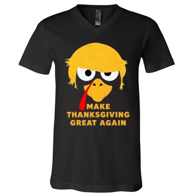 Make Thanksgivings Great Again Trump Turkey 2024 V-Neck T-Shirt