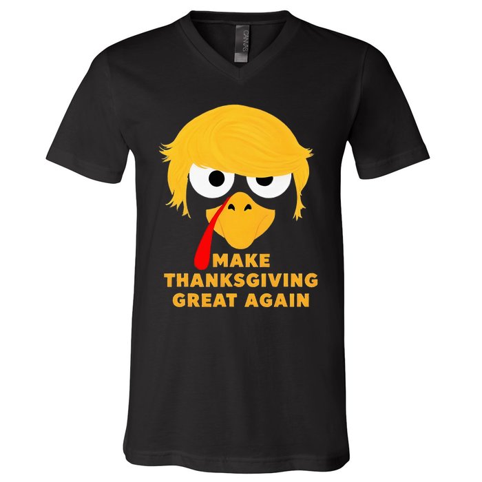 Make Thanksgivings Great Again Trump Turkey 2024 V-Neck T-Shirt