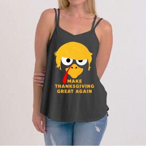 Make Thanksgivings Great Again Trump Turkey 2024 Women's Strappy Tank