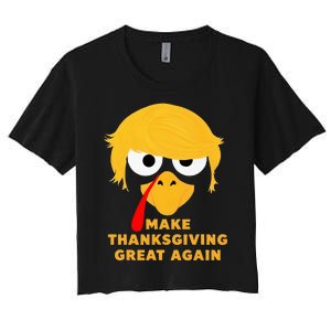 Make Thanksgivings Great Again Trump Turkey 2024 Women's Crop Top Tee